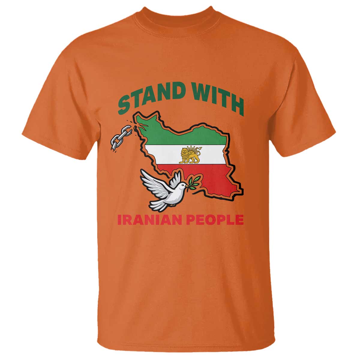 Stand With Iranian People Peace Dove T Shirt Iran Map Flag Freedom Human Rights Support