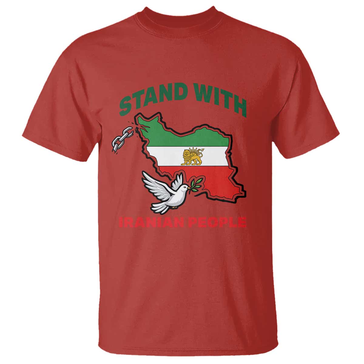 Stand With Iranian People Peace Dove T Shirt Iran Map Flag Freedom Human Rights Support