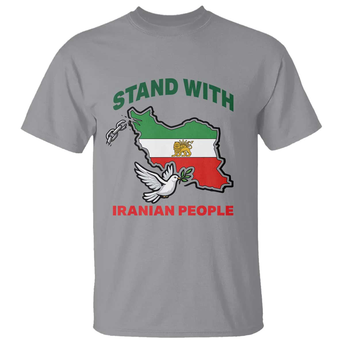 Stand With Iranian People Peace Dove T Shirt Iran Map Flag Freedom Human Rights Support