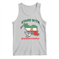 Stand With Iranian People Peace Dove Tank Top Iran Map Flag Freedom Human Rights Support
