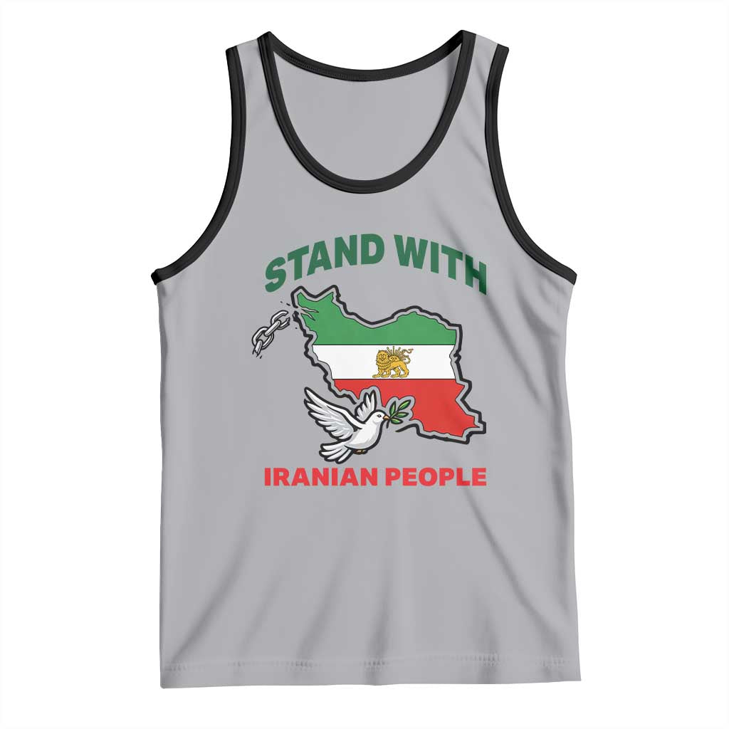 Stand With Iranian People Peace Dove Tank Top Iran Map Flag Freedom Human Rights Support