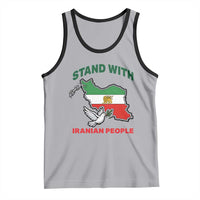 Stand With Iranian People Peace Dove Tank Top Iran Map Flag Freedom Human Rights Support