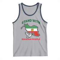 Stand With Iranian People Peace Dove Tank Top Iran Map Flag Freedom Human Rights Support