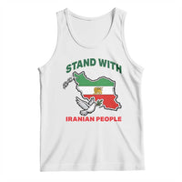 Stand With Iranian People Peace Dove Tank Top Iran Map Flag Freedom Human Rights Support