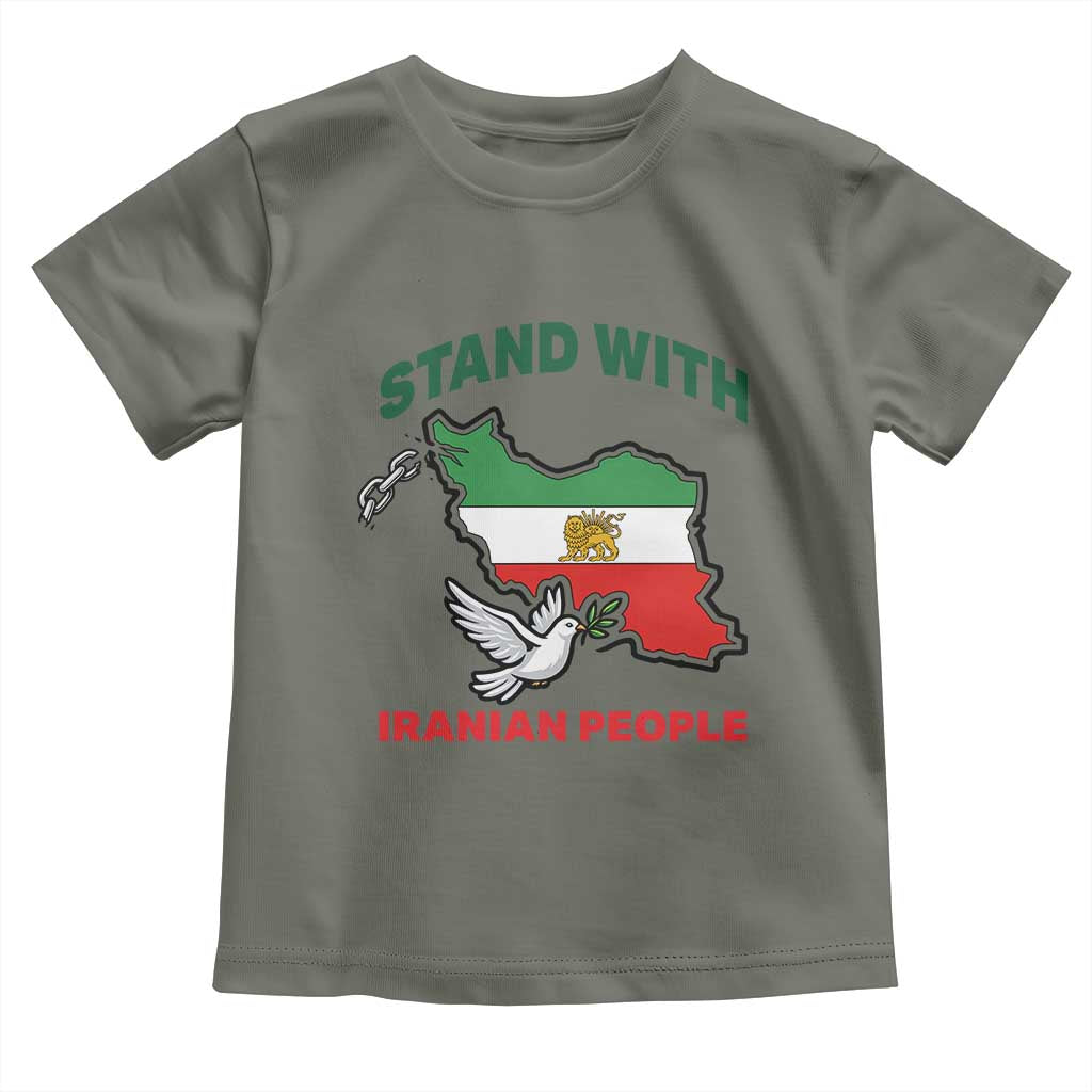 Stand With Iranian People Peace Dove Toddler T Shirt Iran Map Flag Freedom Human Rights Support