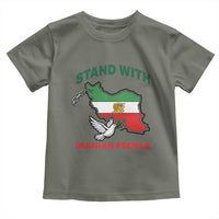 Stand With Iranian People Peace Dove Toddler T Shirt Iran Map Flag Freedom Human Rights Support