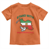 Stand With Iranian People Peace Dove Toddler T Shirt Iran Map Flag Freedom Human Rights Support