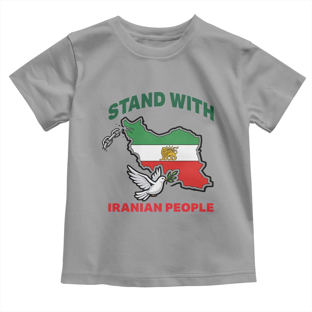 Stand With Iranian People Peace Dove Toddler T Shirt Iran Map Flag Freedom Human Rights Support