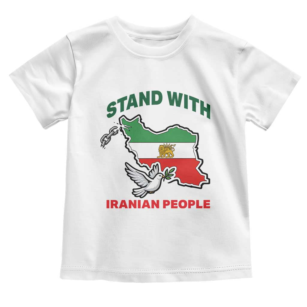 Stand With Iranian People Peace Dove Toddler T Shirt Iran Map Flag Freedom Human Rights Support