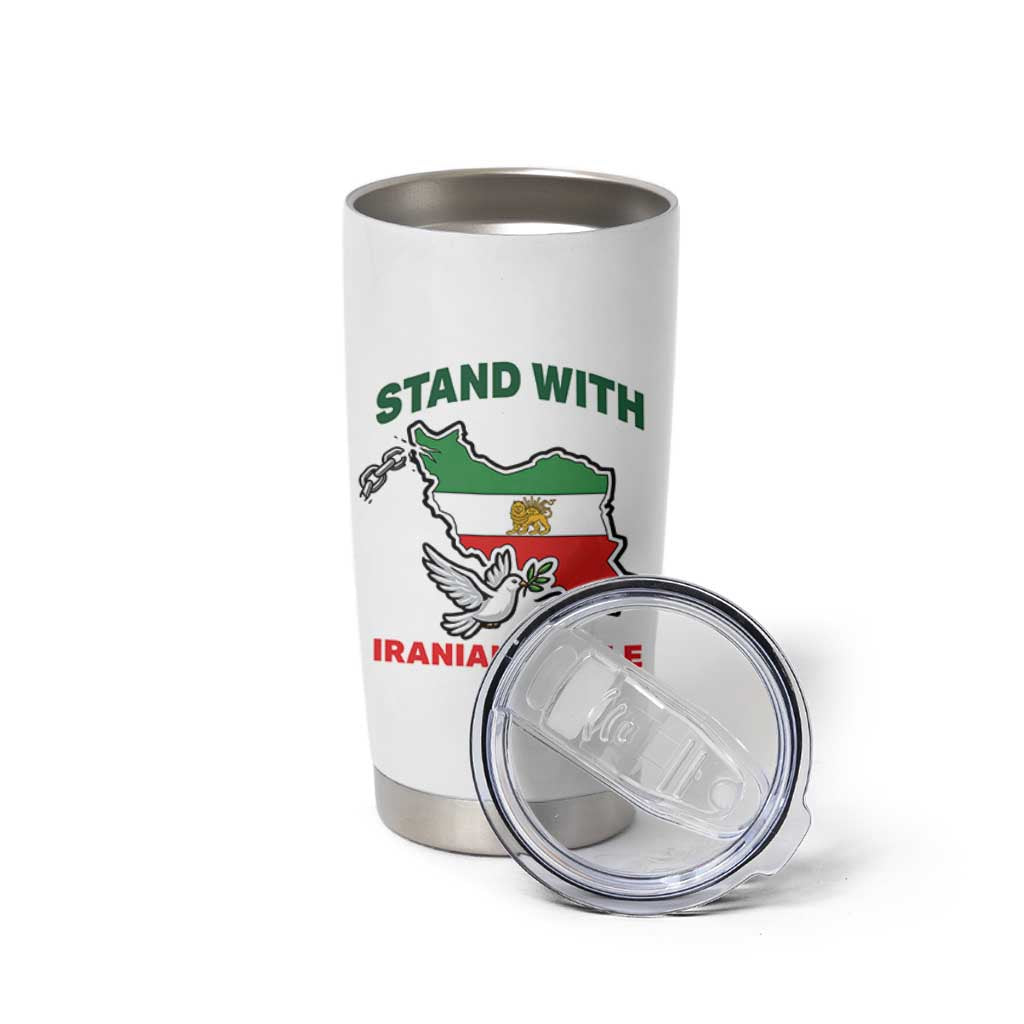 Stand With Iranian People Peace Dove Tumbler Cup Iran Map Flag Freedom Human Rights Support