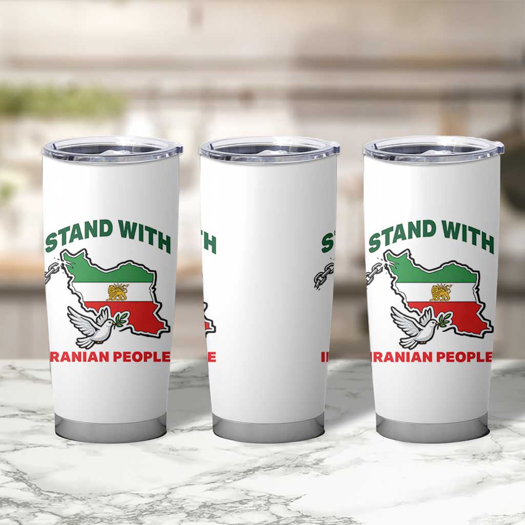 Stand With Iranian People Peace Dove Tumbler Cup Iran Map Flag Freedom Human Rights Support