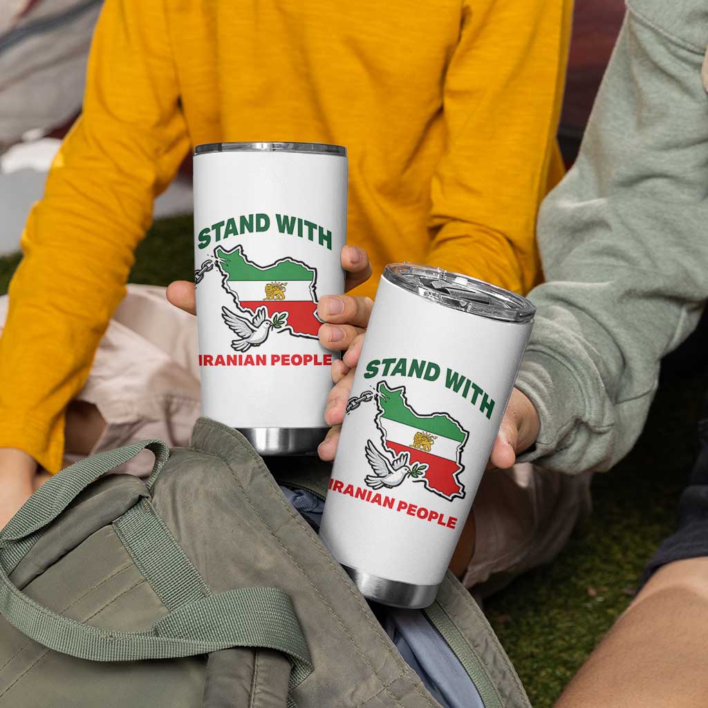 Stand With Iranian People Peace Dove Tumbler Cup Iran Map Flag Freedom Human Rights Support