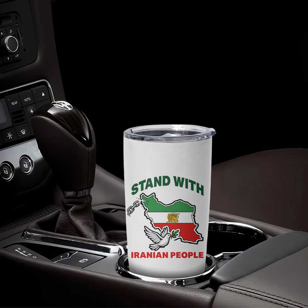 Stand With Iranian People Peace Dove Tumbler Cup Iran Map Flag Freedom Human Rights Support