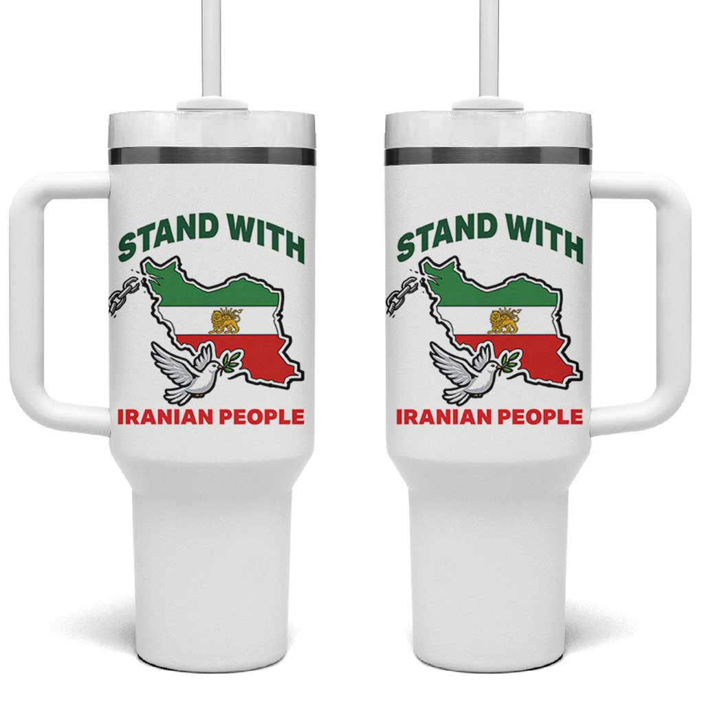 Stand With Iranian People Peace Dove Tumbler With Handle Iran Map Flag Freedom Human Rights Support