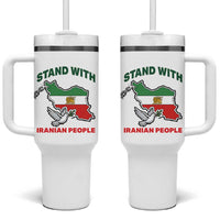 Stand With Iranian People Peace Dove Tumbler With Handle Iran Map Flag Freedom Human Rights Support