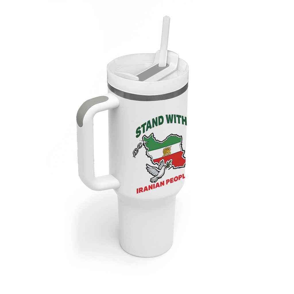 Stand With Iranian People Peace Dove Tumbler With Handle Iran Map Flag Freedom Human Rights Support