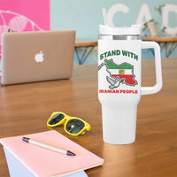 Stand With Iranian People Peace Dove Tumbler With Handle Iran Map Flag Freedom Human Rights Support