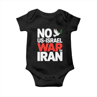 No US Israel War On Iran Baby Onesie Anti War Peace Dove