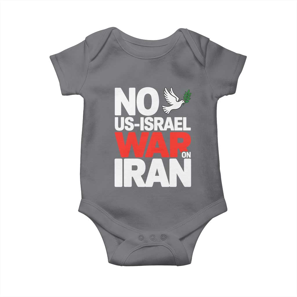No US Israel War On Iran Baby Onesie Anti War Peace Dove