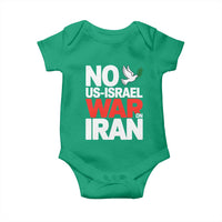 No US Israel War On Iran Baby Onesie Anti War Peace Dove