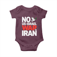 No US Israel War On Iran Baby Onesie Anti War Peace Dove