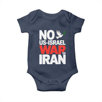 No US Israel War On Iran Baby Onesie Anti War Peace Dove