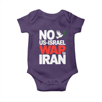 No US Israel War On Iran Baby Onesie Anti War Peace Dove