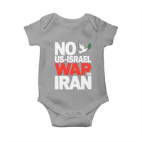 No US Israel War On Iran Baby Onesie Anti War Peace Dove