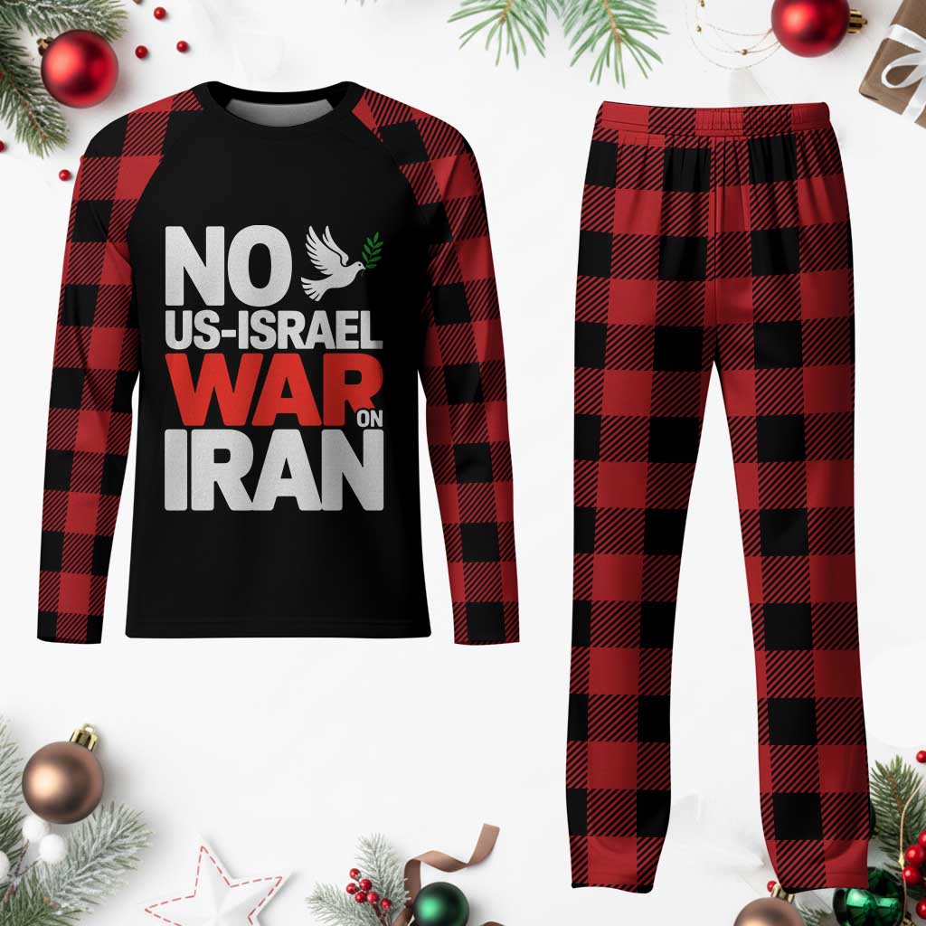 No US Israel War On Iran Plaid Pajama Set Anti War Peace Dove
