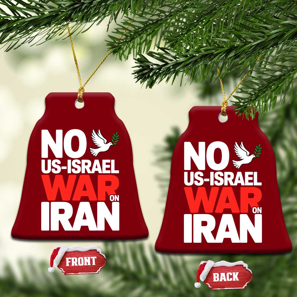 No US Israel War On Iran Ceramic Ornament Anti War Peace Dove