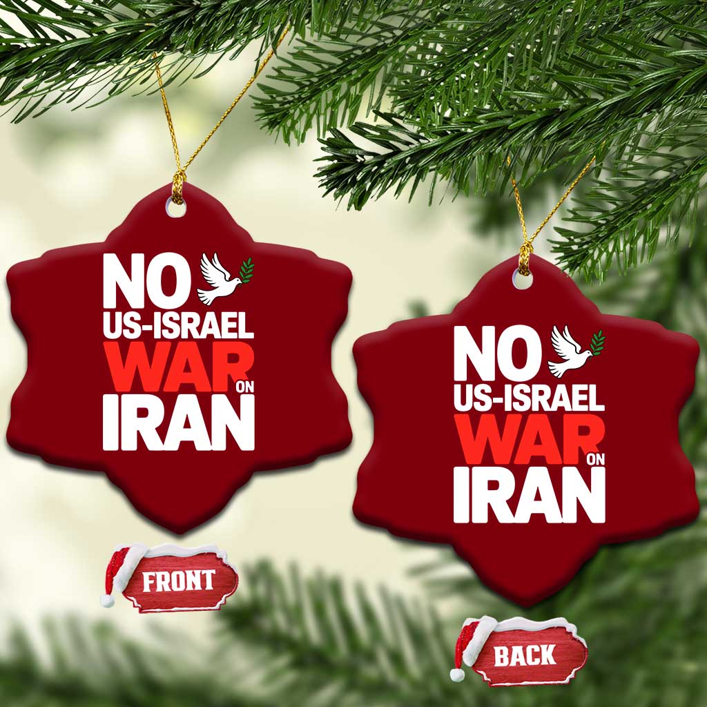 No US Israel War On Iran Ceramic Ornament Anti War Peace Dove