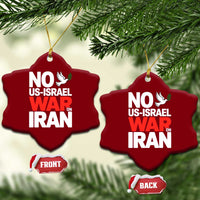 No US Israel War On Iran Ceramic Ornament Anti War Peace Dove