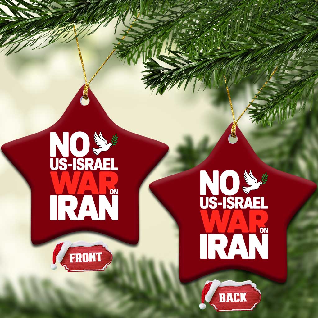No US Israel War On Iran Ceramic Ornament Anti War Peace Dove