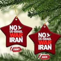 No US Israel War On Iran Ceramic Ornament Anti War Peace Dove