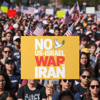 No US Israel War On Iran Protest Sign Anti War Peace Dove
