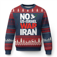 No US Israel War On Iran Ugly Christmas Sweater Anti War Peace Dove