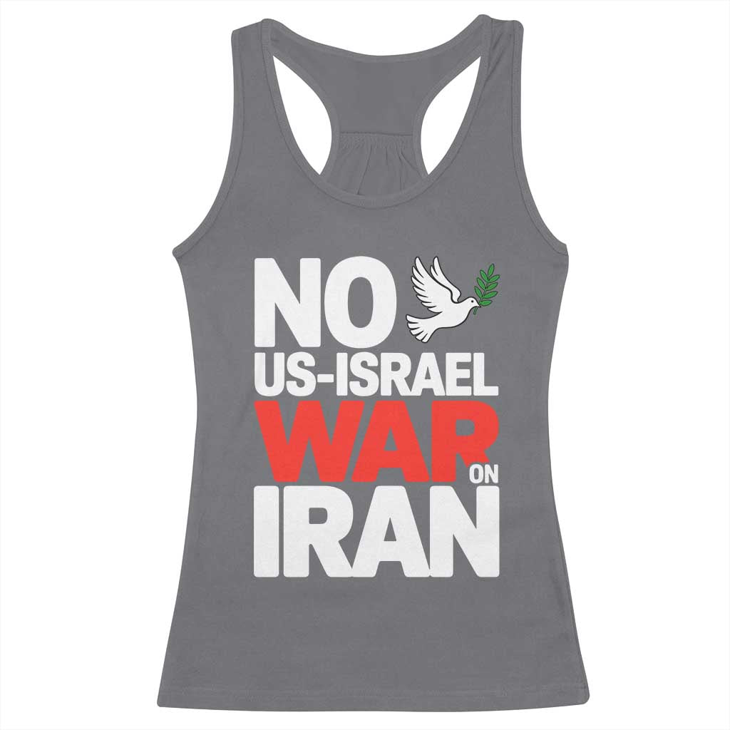 No US Israel War On Iran Racerback Tank Top Anti War Peace Dove