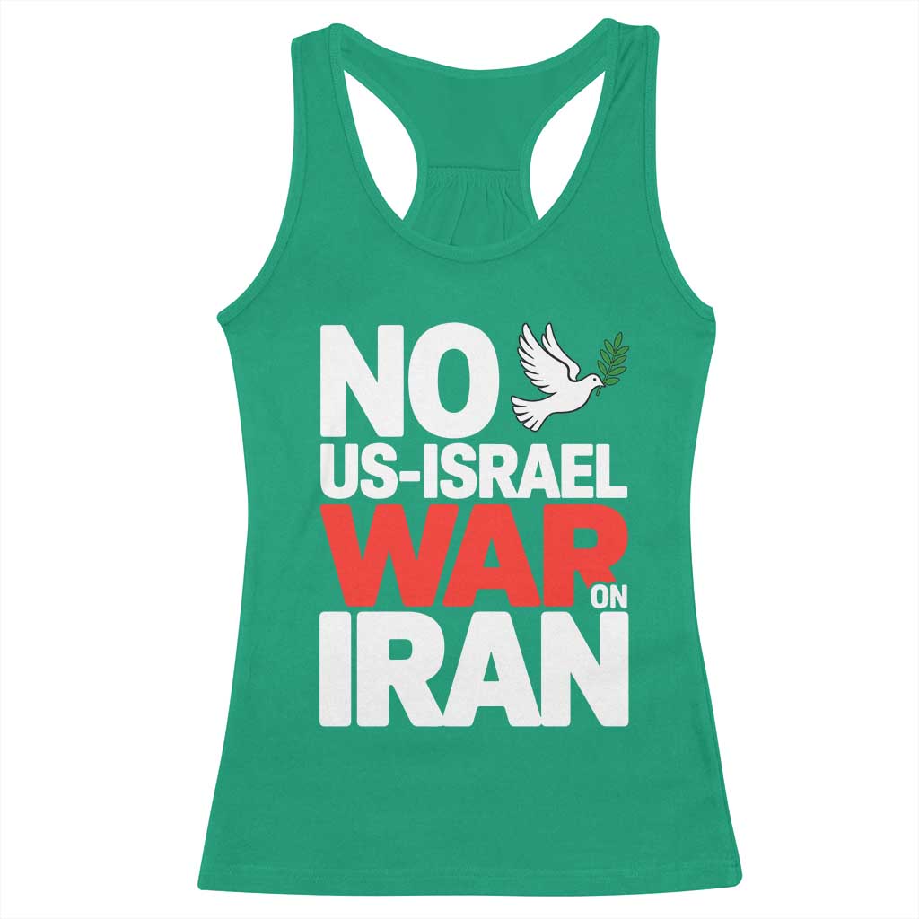 No US Israel War On Iran Racerback Tank Top Anti War Peace Dove