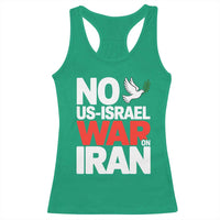No US Israel War On Iran Racerback Tank Top Anti War Peace Dove