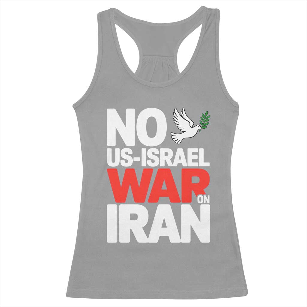 No US Israel War On Iran Racerback Tank Top Anti War Peace Dove