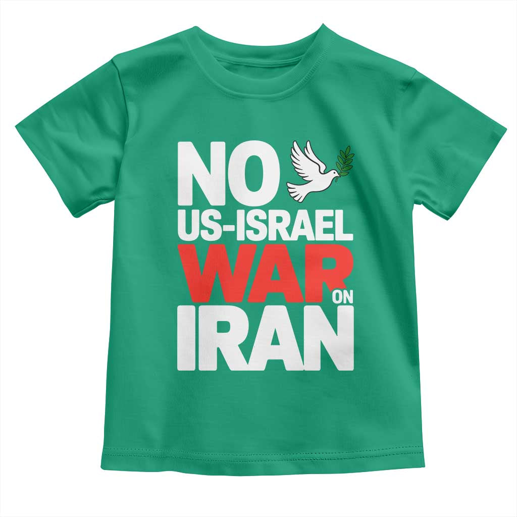 No US Israel War On Iran Toddler T Shirt Anti War Peace Dove