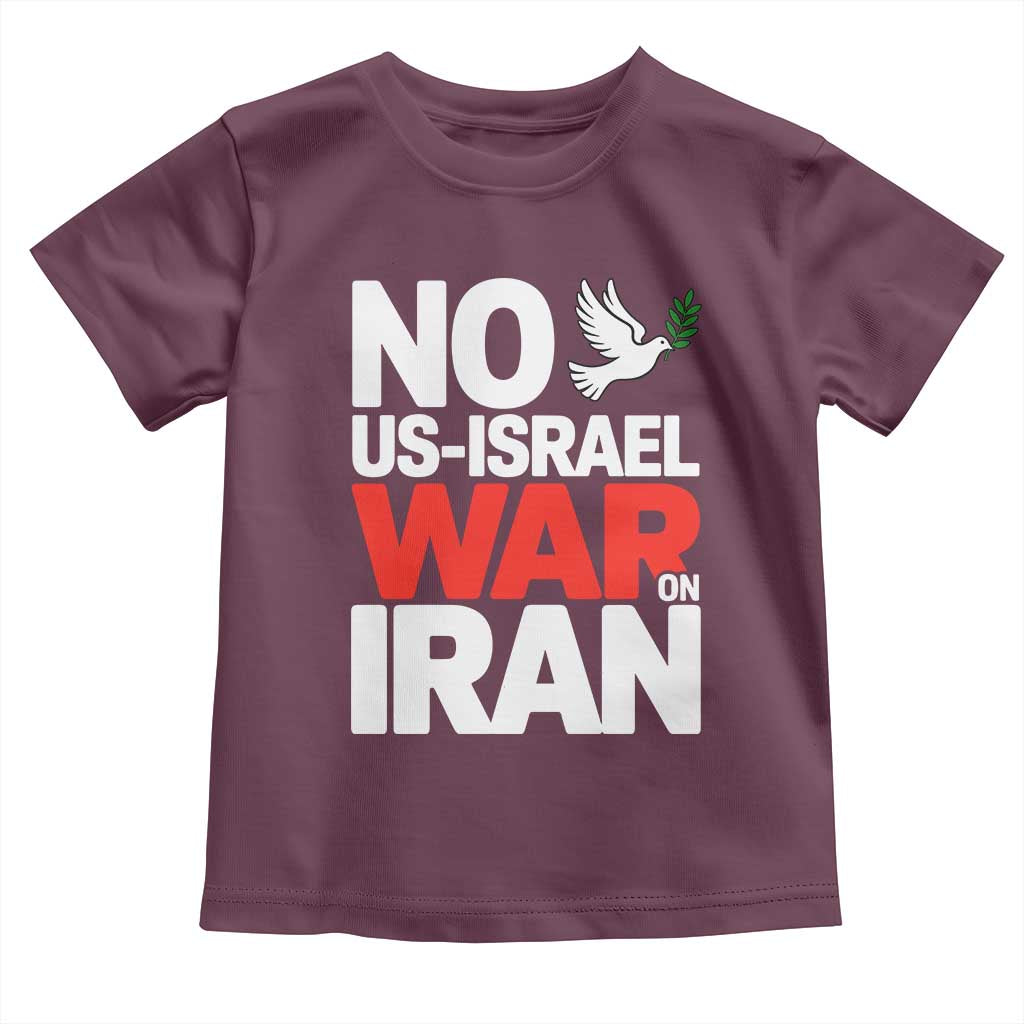 No US Israel War On Iran Toddler T Shirt Anti War Peace Dove