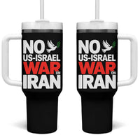 No US Israel War On Iran Tumbler With Handle Anti War Peace Dove