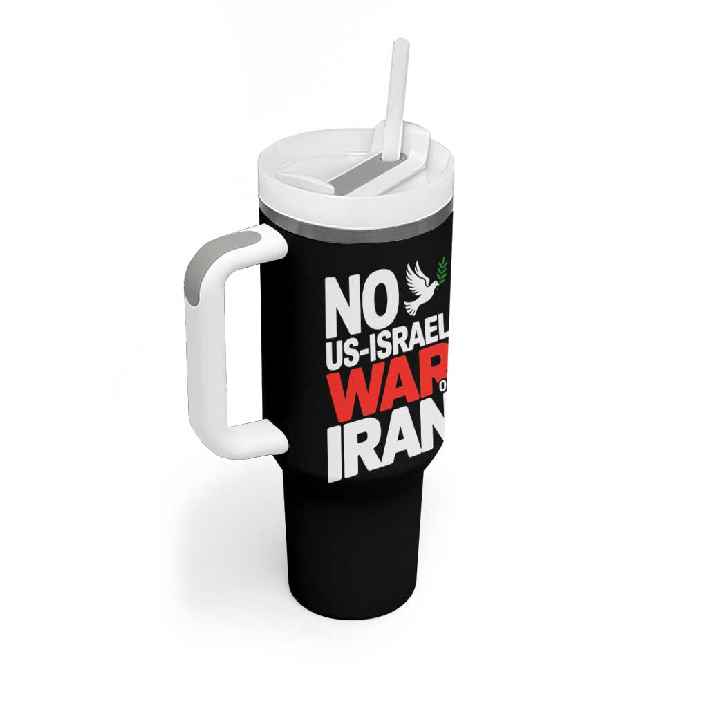 No US Israel War On Iran Tumbler With Handle Anti War Peace Dove