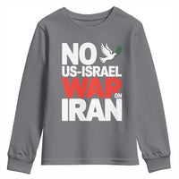 No US Israel War On Iran Youth Sweatshirt Anti War Peace Dove