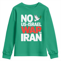 No US Israel War On Iran Youth Sweatshirt Anti War Peace Dove