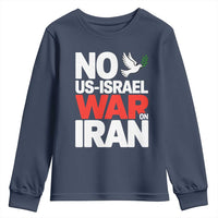 No US Israel War On Iran Youth Sweatshirt Anti War Peace Dove