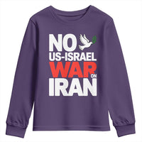 No US Israel War On Iran Youth Sweatshirt Anti War Peace Dove