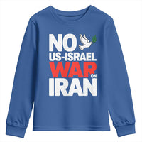 No US Israel War On Iran Youth Sweatshirt Anti War Peace Dove