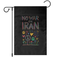No War On Iran Colorful Peace Graphic Garden Flag Retro Anti War Protest